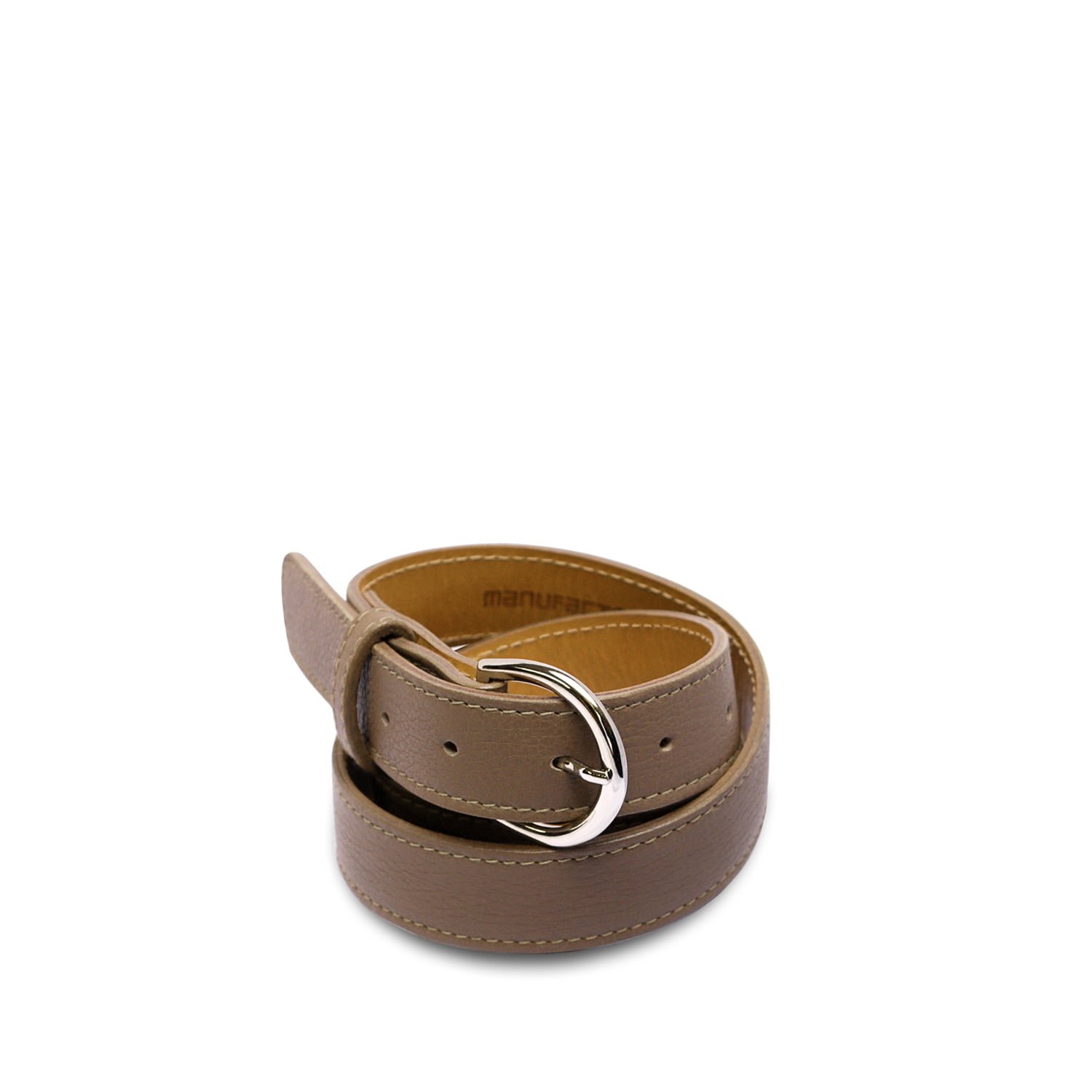 Ceinture Femme Coldwater Creek Cuir Imitation Crocodile Marron - Boucle Argentée Relief, Taille L, Occasion Bon état