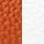 Gros plan d'une surface texturée orange à gauche et d'une surface blanche unie à droite, divisées verticalement.