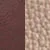 Vue rapprochée de deux surfaces texturées côte à côte : cuir marron lisse à gauche et matériau beige grainé à droite.