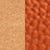 Gros plan de deux matériaux : celui de gauche est marron clair et lisse, tandis que celui de droite est orange et texturé avec un motif bosselé.