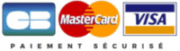 Icônes représentant CB, MasterCard et Visa, avec le texte Paiement Sécurisé en dessous.