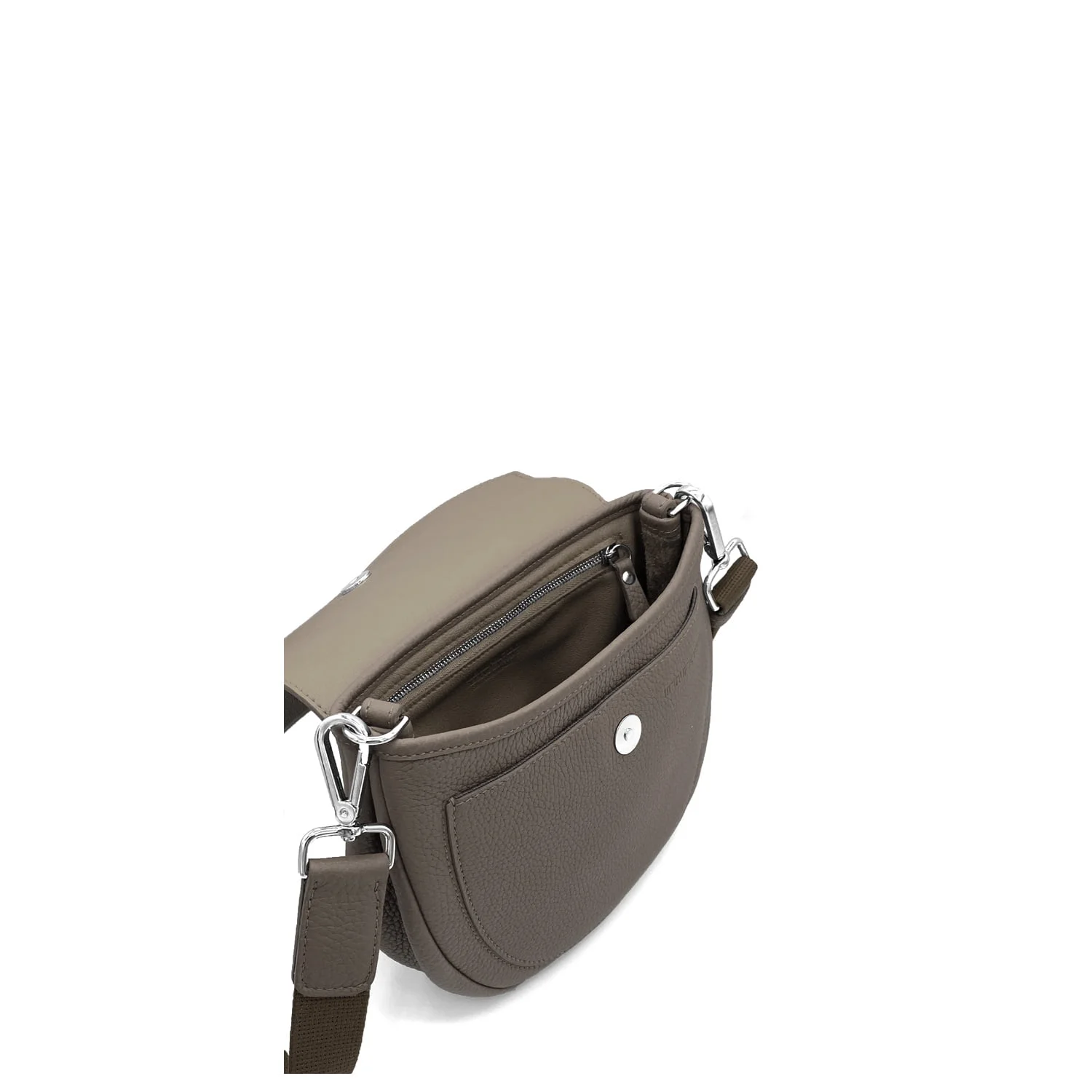 Sac bandoulière MIA Sangle marron doté d'un compartiment principal zippé, d'une poche extérieure et d'une bandoulière réglable.